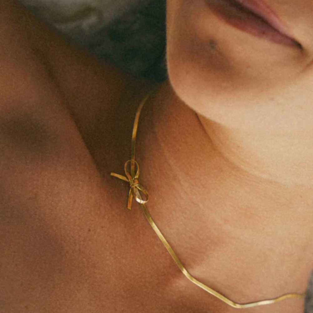 Louise Carter Carol Gold Bow Necklace